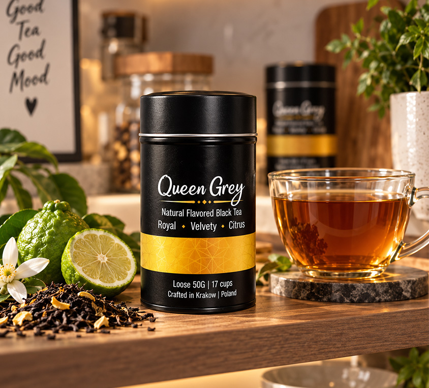 Queen Blue Earl Grey Leo Tea – czarna herbata Earl Grey w metalowej puszce 50g